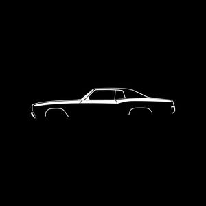 1970 Monte Carlo Car Silhouette SVG PNG for cutting, print, cricut, sticker