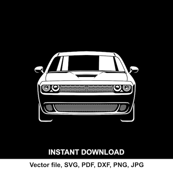 Challenger 2015 Car Silhouette SVG PNG for Cricut (Digital Download)
