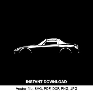 S2000 Car Silhouette Vector file SVG for cricut, cameo, cutting, print (Digital Download)