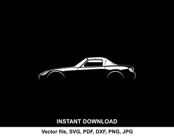 S2000 Car Silhouette Vector file SVG for cricut, cameo, cutting, print (Digital Download)