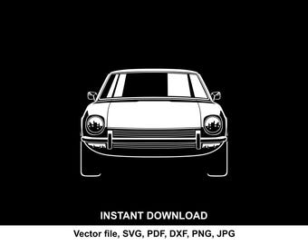 Silueta del coche Datsun 240Z: Archivo de corte SVG PNG para Cricut (Descarga digital)