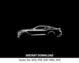Mustang GT Silhouette: car svg file for Cricut, cameo, Print (Digital Download)