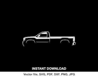 Silverado 2007 Car Silhouette Vector file SVG for cricut, cameo, cutting, print (Digital Download)