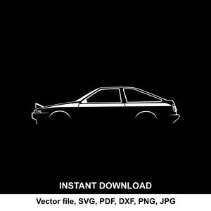 AE86 Car Silhouette Vector file SVG for cricut, cameo, cutting, print (Digital Download)