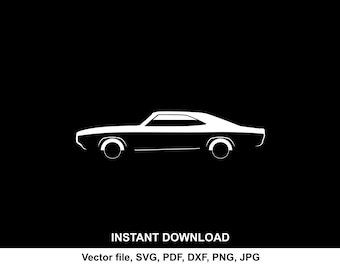 Charger 1970 SVG, Silhouette, Classic Muscle Car Vector, File for Cricut & Laser Cutting