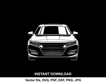 Silhouette de voiture Accord 2020 : SVG PNG pour Cricut, autocollant (téléchargement numérique)