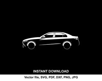 AMG C43 2023 Car SVG Silhouette Clipart Vector for cutting, cricut, cameo (Digital Download)