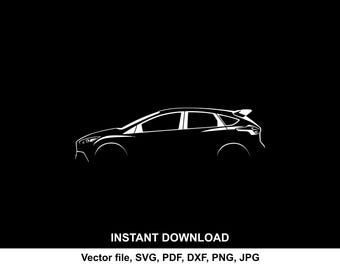 2018 Focus RS Car Silhouette: SVG PNG Cricut Sticker (Digital Download)