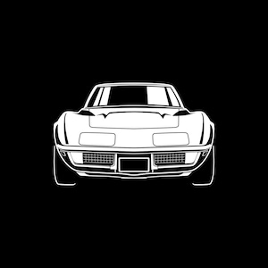 Corvette C3 Stingray 1969 Car Silhouette SVG PNG for cutting, print, Cricut, sticker
