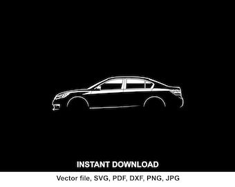 Accord 2013 SVG: Car Silhouette Decal for Cricut (Digital Download)