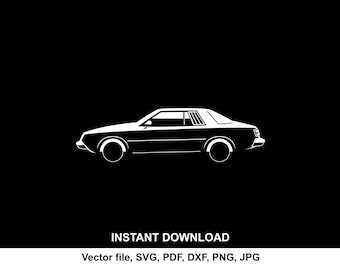 Challenger 1978 Car Silhouette Vector SVG, Clipart Vector for cutting (Digital Download)