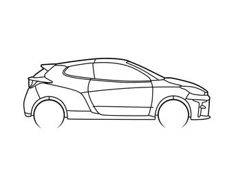 2024 GR Yaris Car Silhouette SVG PNG for cutting, print, cricut, sticker