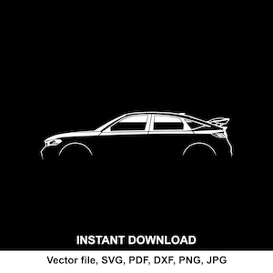 シビック FL5 車のシルエット：Cricut、カメオ、印刷用の車の SVG ファイル（デジタルダウンロード）