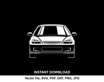 Civic EK9 Car Silhouette SVG: Cricut, Print, Sticker (Digital Download)