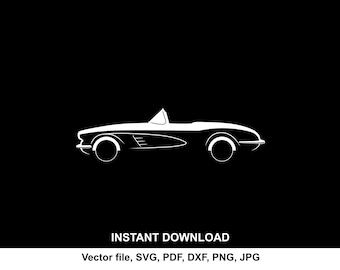 Corvette C1 SVG, Silhouette, Car Vector, File for Cricut & Laser Cutting