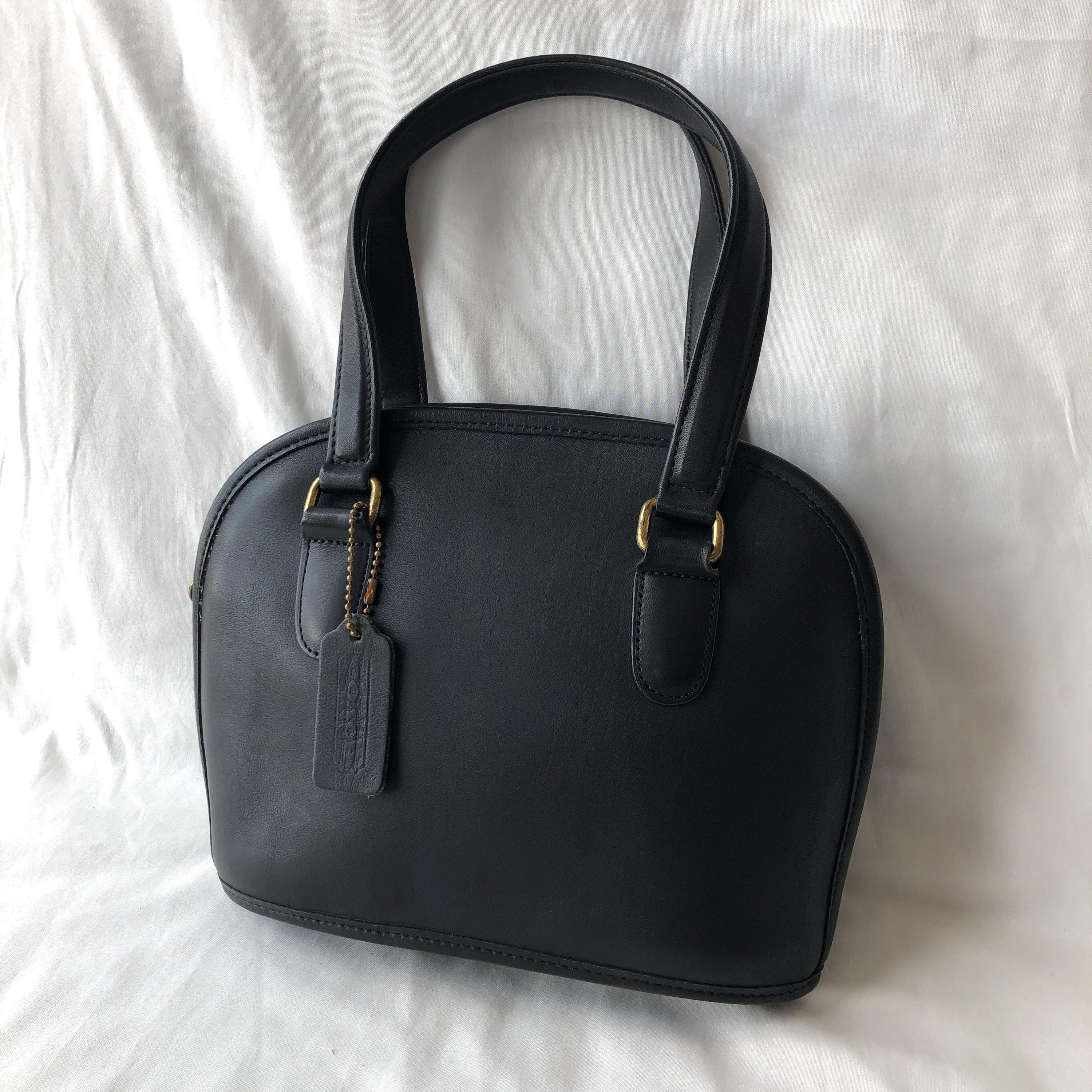 Vintage Coach Petite Pelham Zip 9959 Black Leather Bag Made in USA