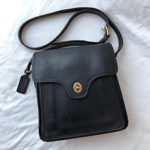 Vintage Coach Shelton 9917 Black Leather Shoulder Crossbody Bag Pre-94 USA