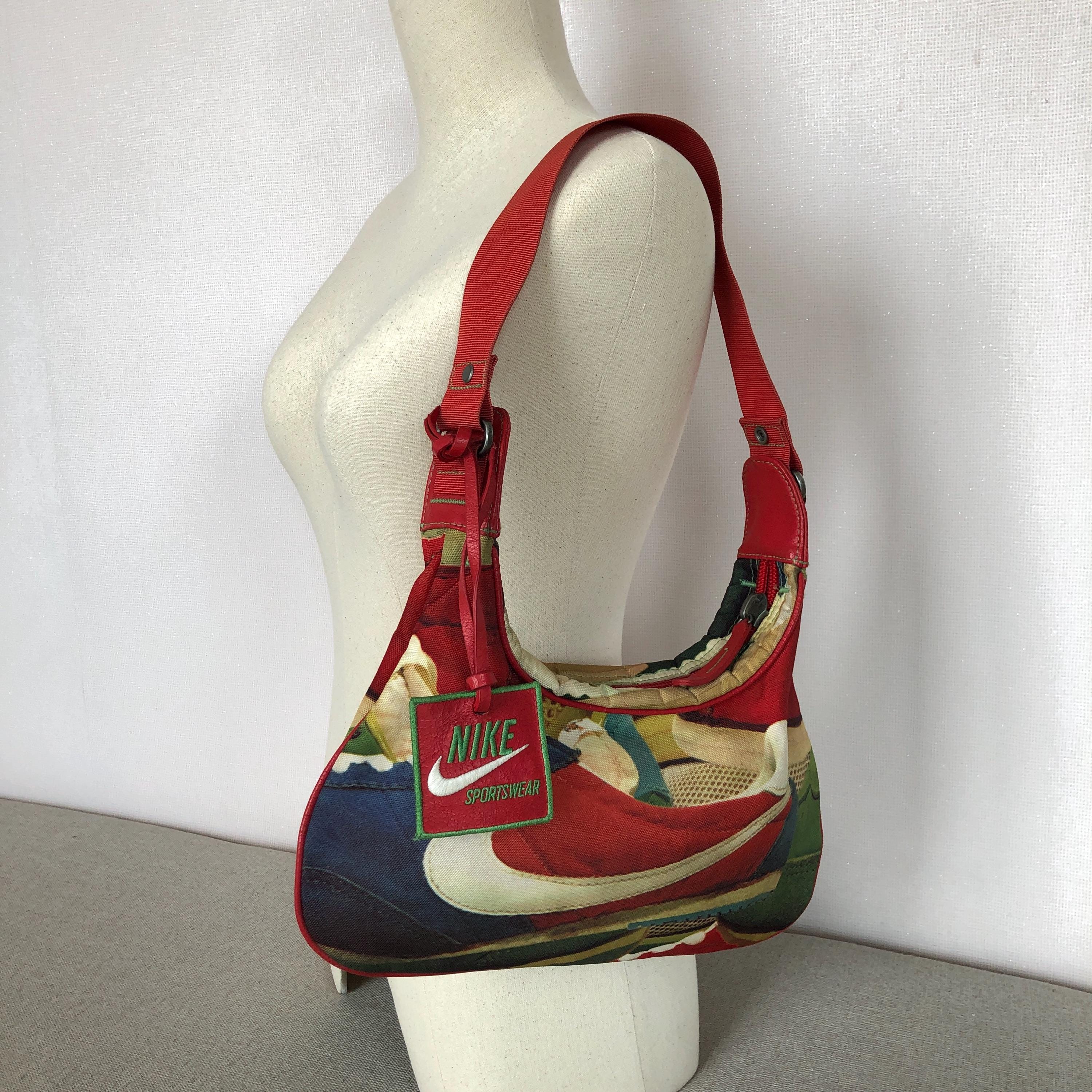 Vintage Nike Cortez Sling Shoulder Bag Red Strap Multicolor