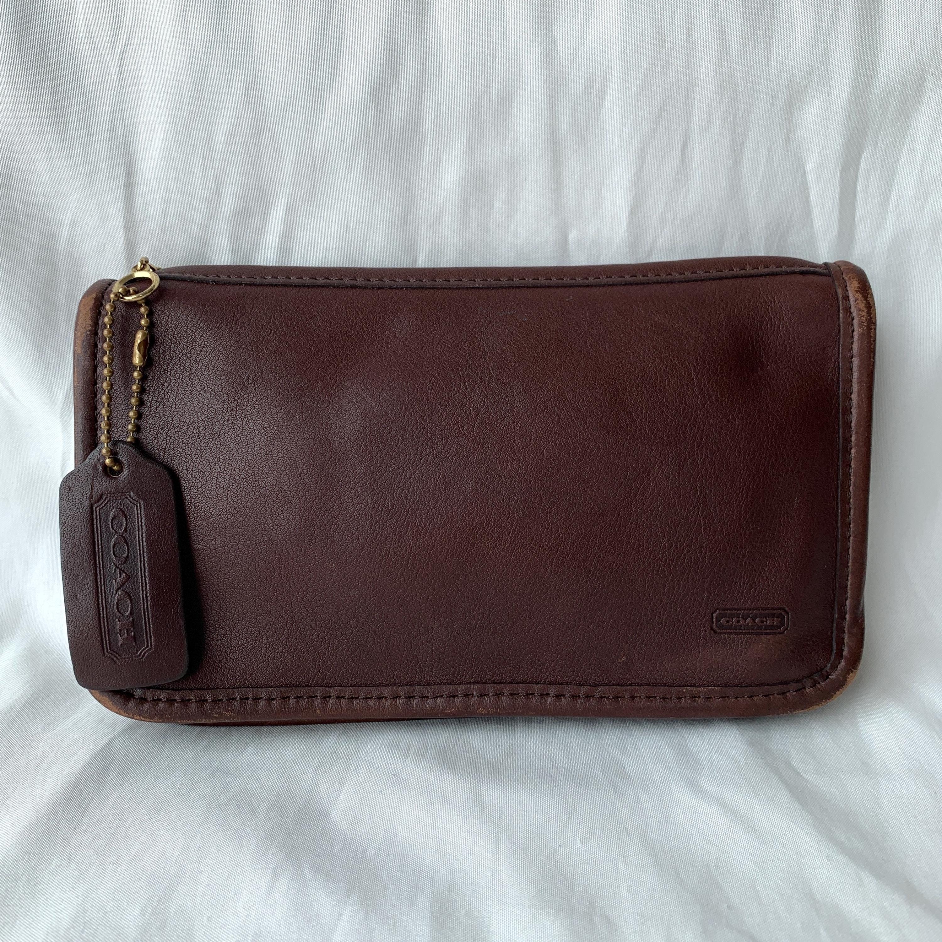 Vintage Coach Leather Cosmetic Bag - Etsy