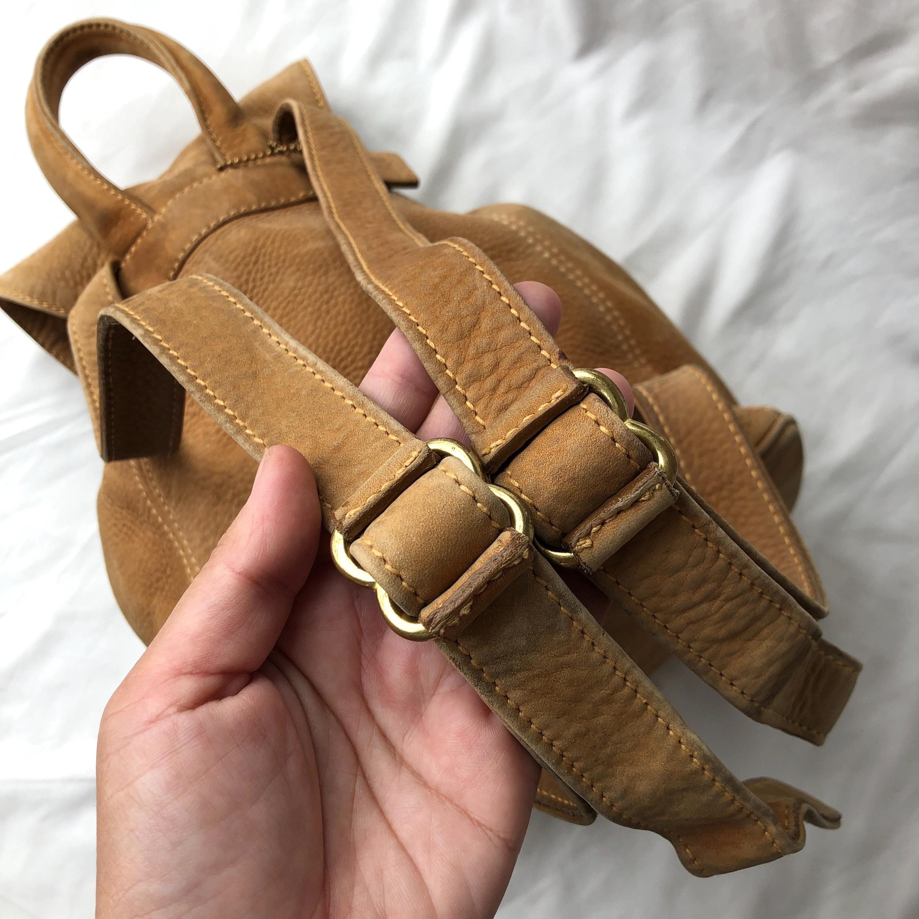 バッグ 1957 Vintage Coach Small Backpack Nubuc Vintage Coach 4938 Small Backpack Nubuc Leather Chamois Bag