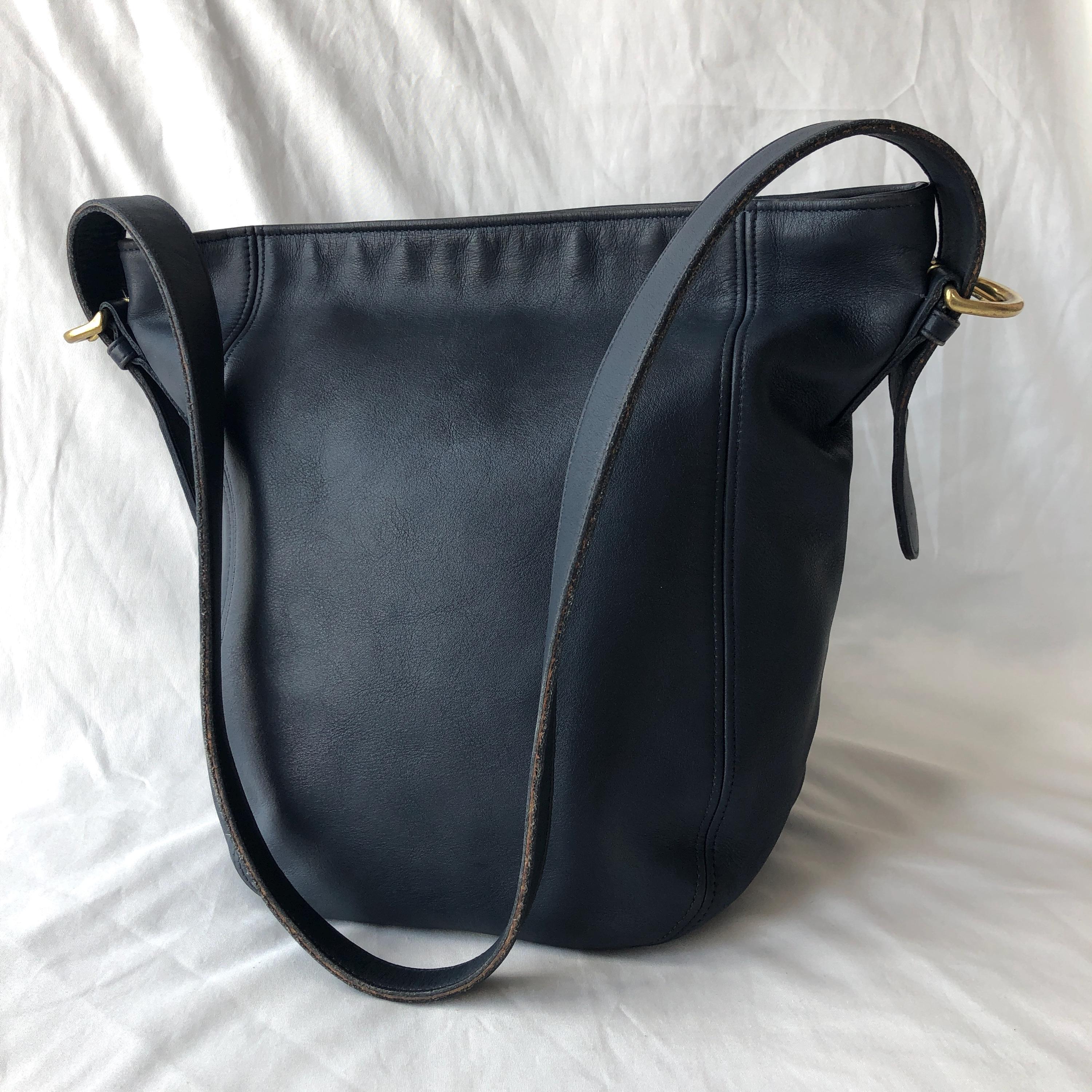 Vintage Coach Monterey Hobo 4027 Navy Leather Bag Made in USA Pre