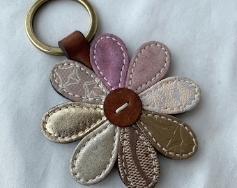 Vintage Coach Y2K Leather Flower Keychain Bag Charm - Etsy Israel