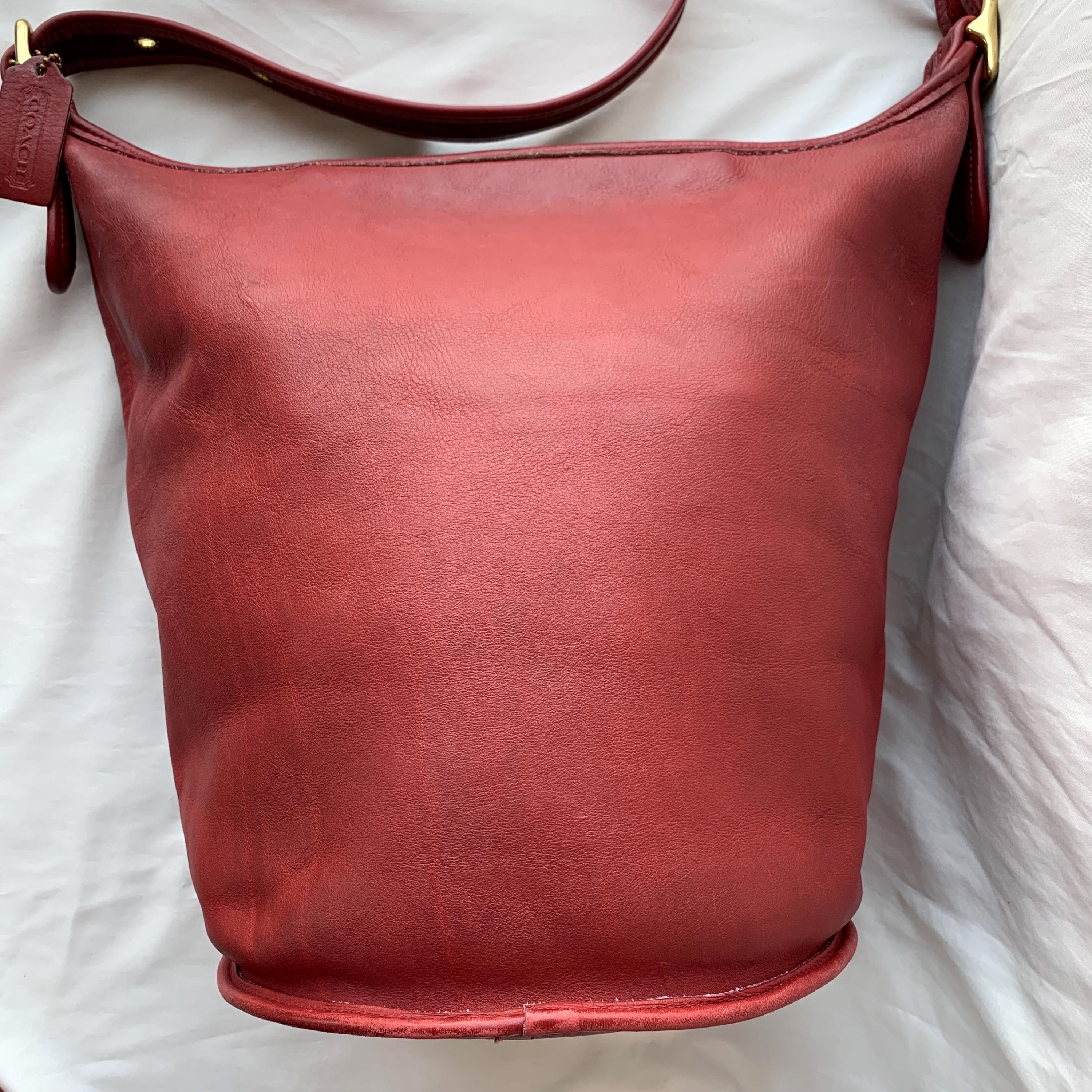 Vintage Coach Duffle Sac 9085 Red Leather Bag Made in USA 1996 - Etsy