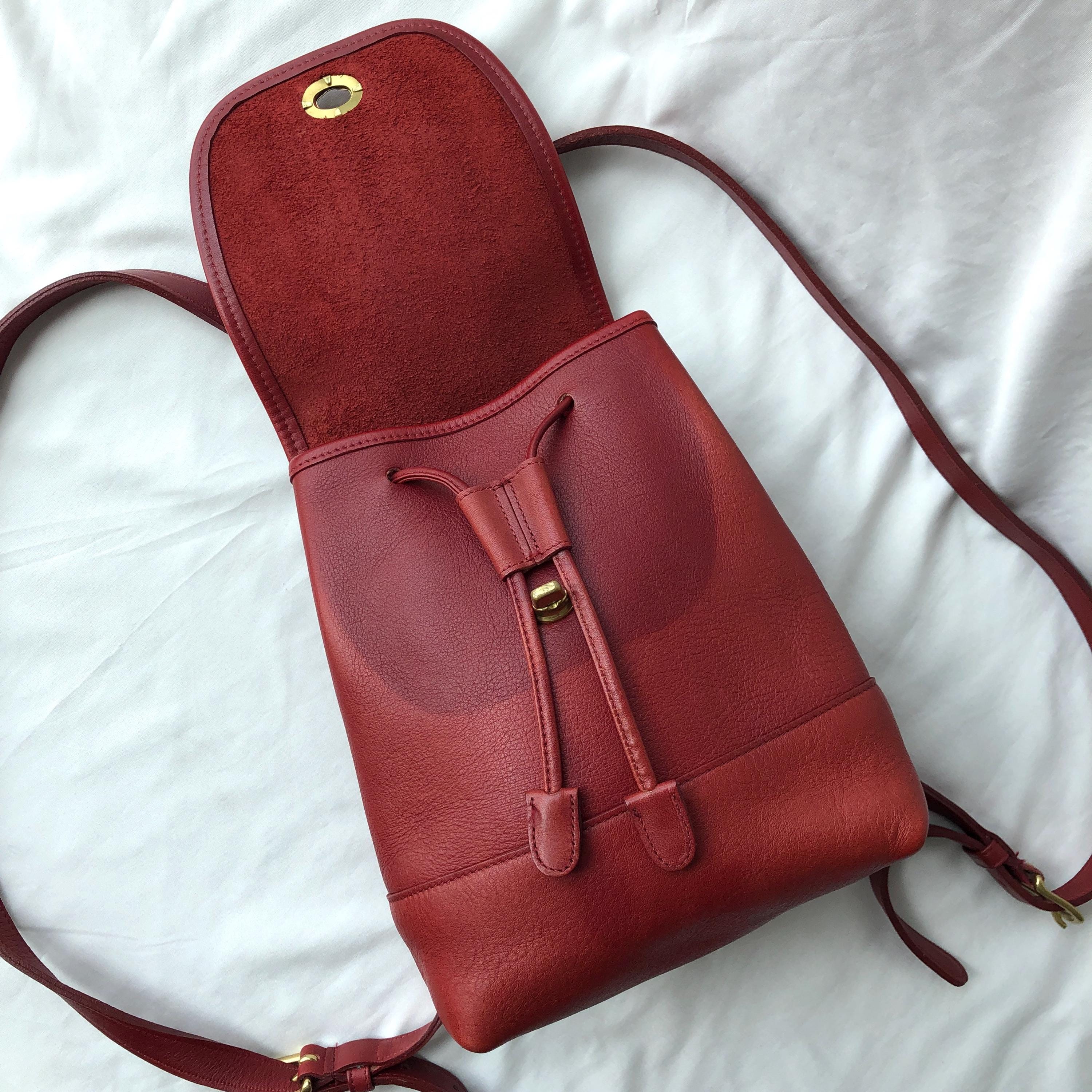 Vintage Coach Daypack 9960 Red Leather Small Backpack Bag Made in