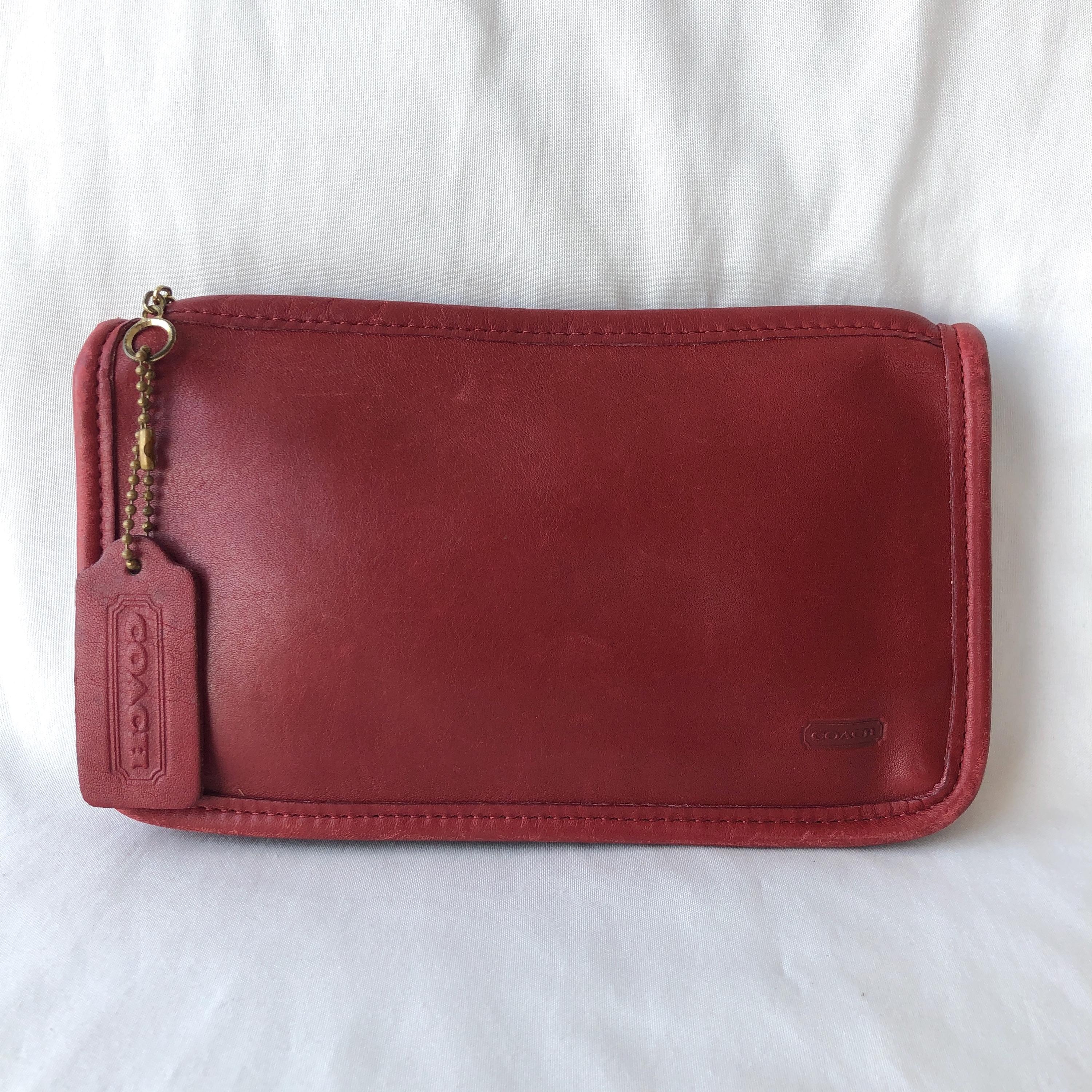 バッグ old coach chunky case red leather pouch Vintage Coach Chunky Case Red Leather 7165 - Etsy