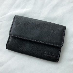 vintage Coach portefeuille en cuir noir porte-monnaie à deux volets avec carte-pression fabriqué en Turquie