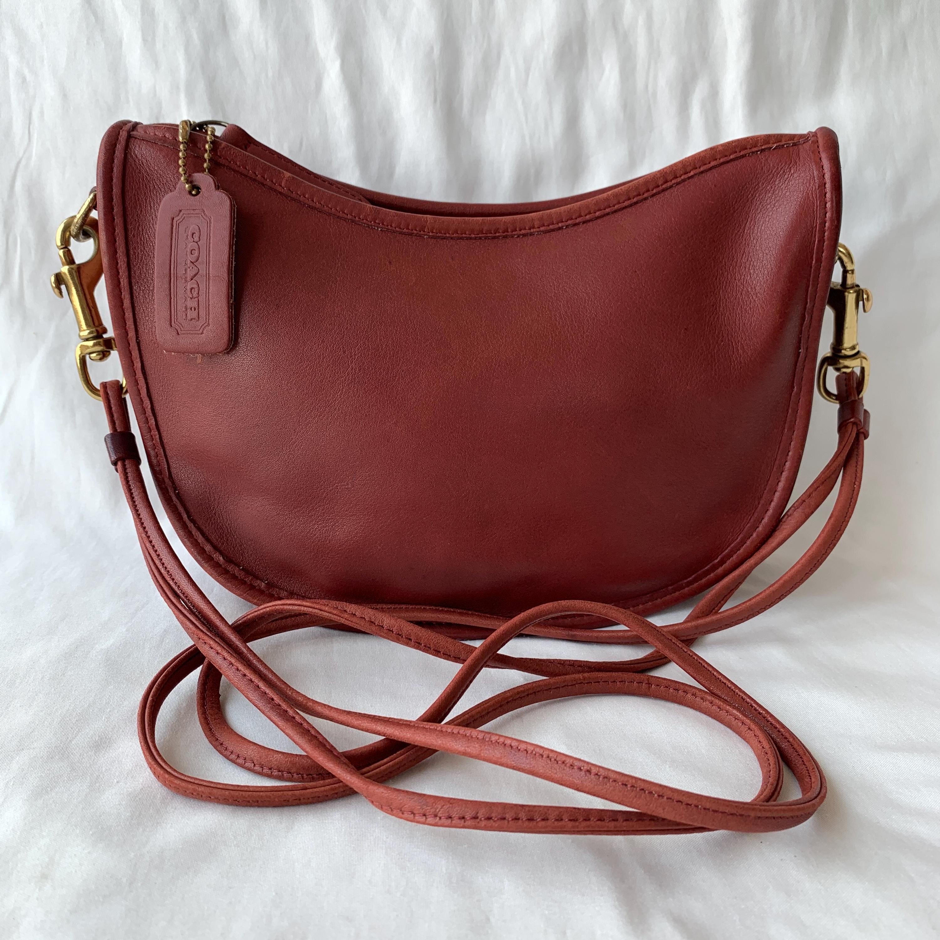 Vintage Coach Swinger Small Bag 4080 Red Wine Leather Made in USA