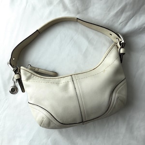 Vintage Coach Soho 9541 Off White Leather Shoulder Hobo Bag Purse 2003 Y2K
