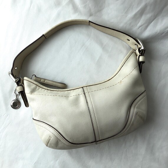 Vintage Coach Soho 9541 off White Leather Shoulder Hobo Bag