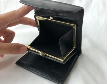 Vintage Coach Change Purse Black がま口 Vintage Coach Change Purse Black がま口 Vintage Coach Black