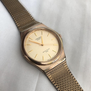 Vintage Citizen Quartz Mens Wrist Watch 35mm Gold Tone 6031 Movement Japan