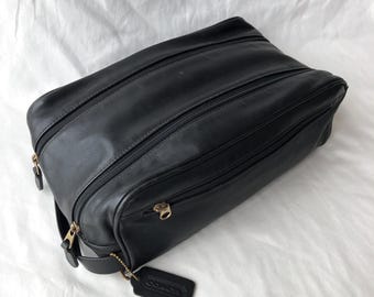 バッグ Coach Accessory pouch leather black y2k Coach Y2K Cosmetic Bag | Black Leather - Etsy