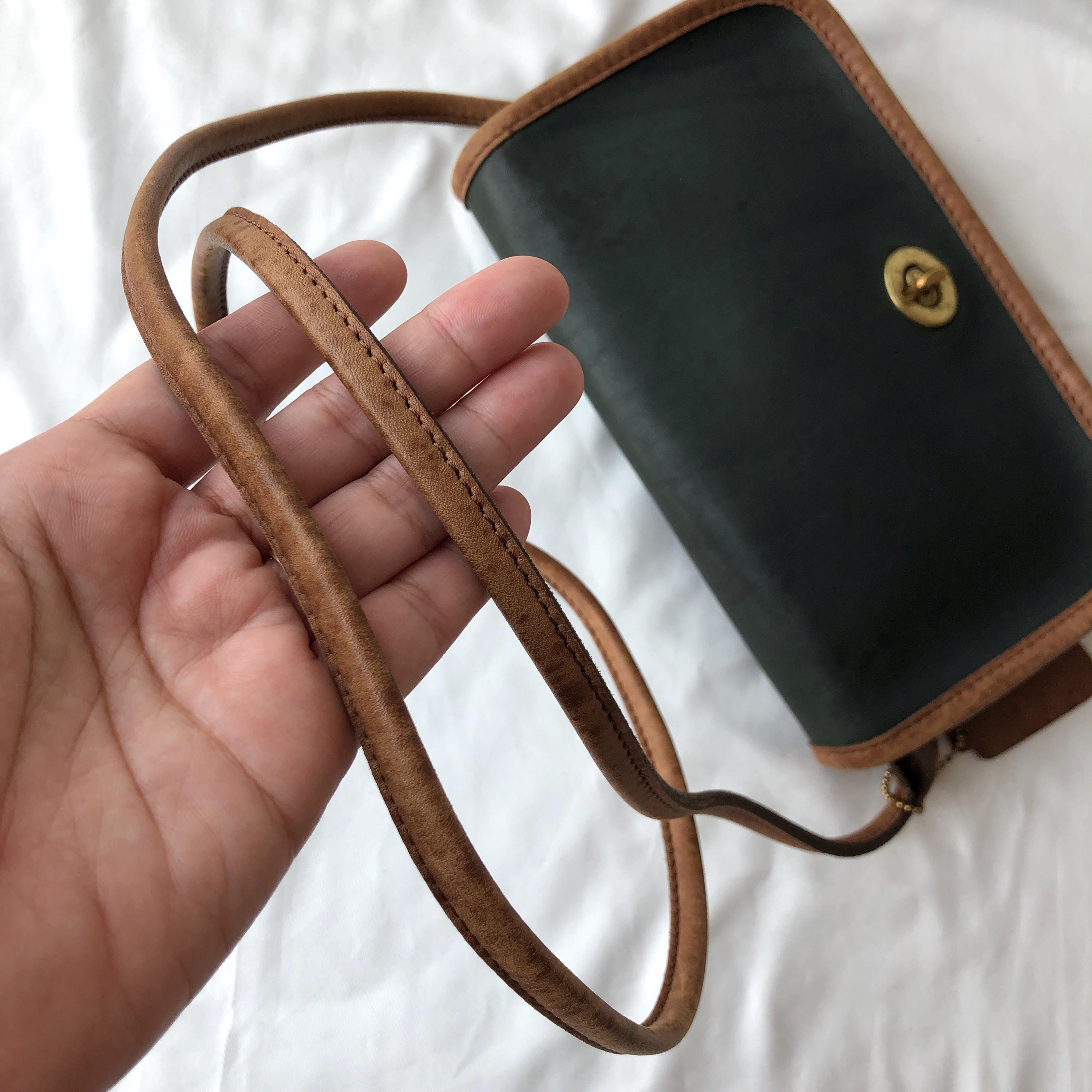 Vintage Coach Dinky Bag Spectator 6375 Forest Green & Tabac