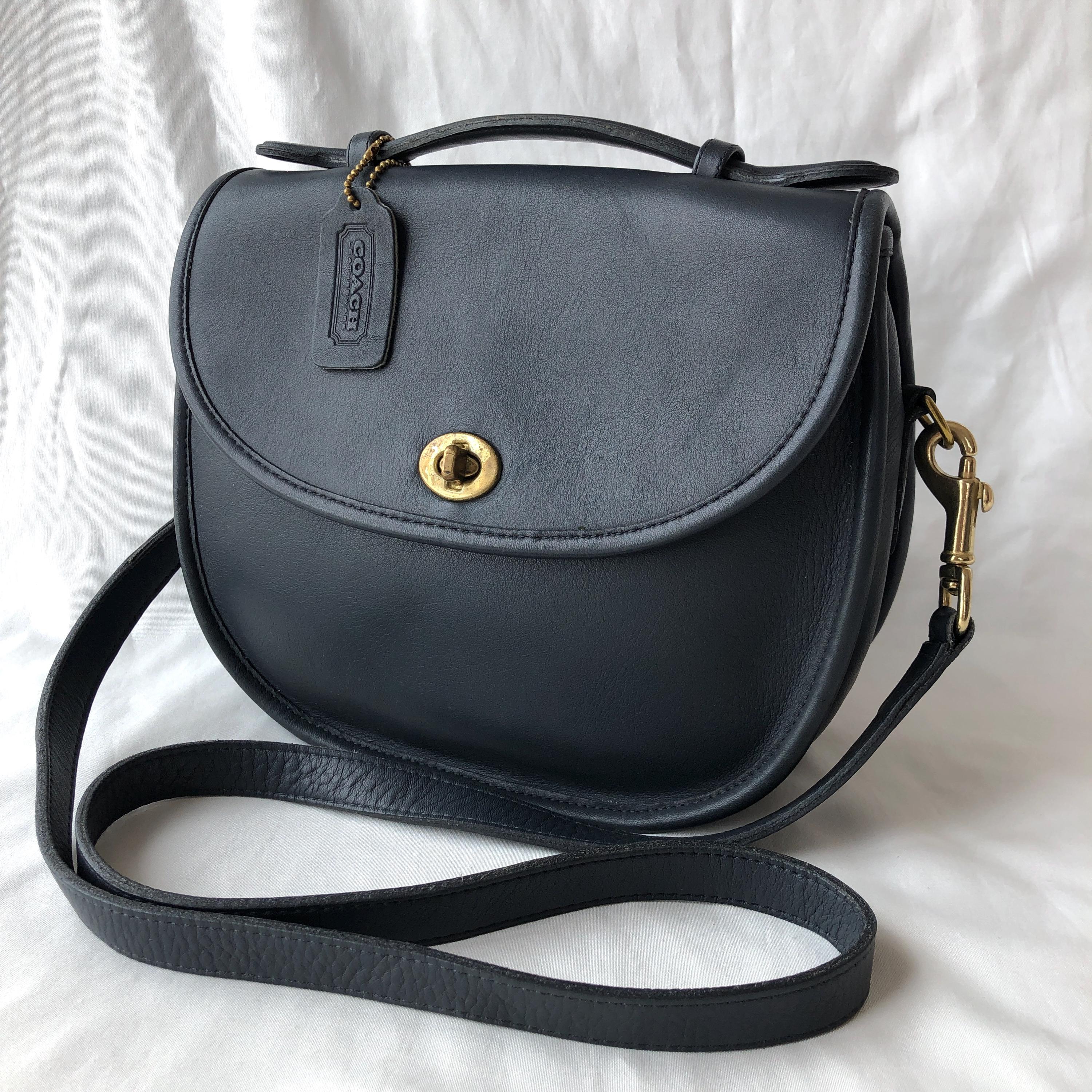 バッグ Vintage Coach Day Pack Navy Leather USA COACH VINTAGE NAVY BLUE LEATHER TOP HANDLE BACKPACK | eBay