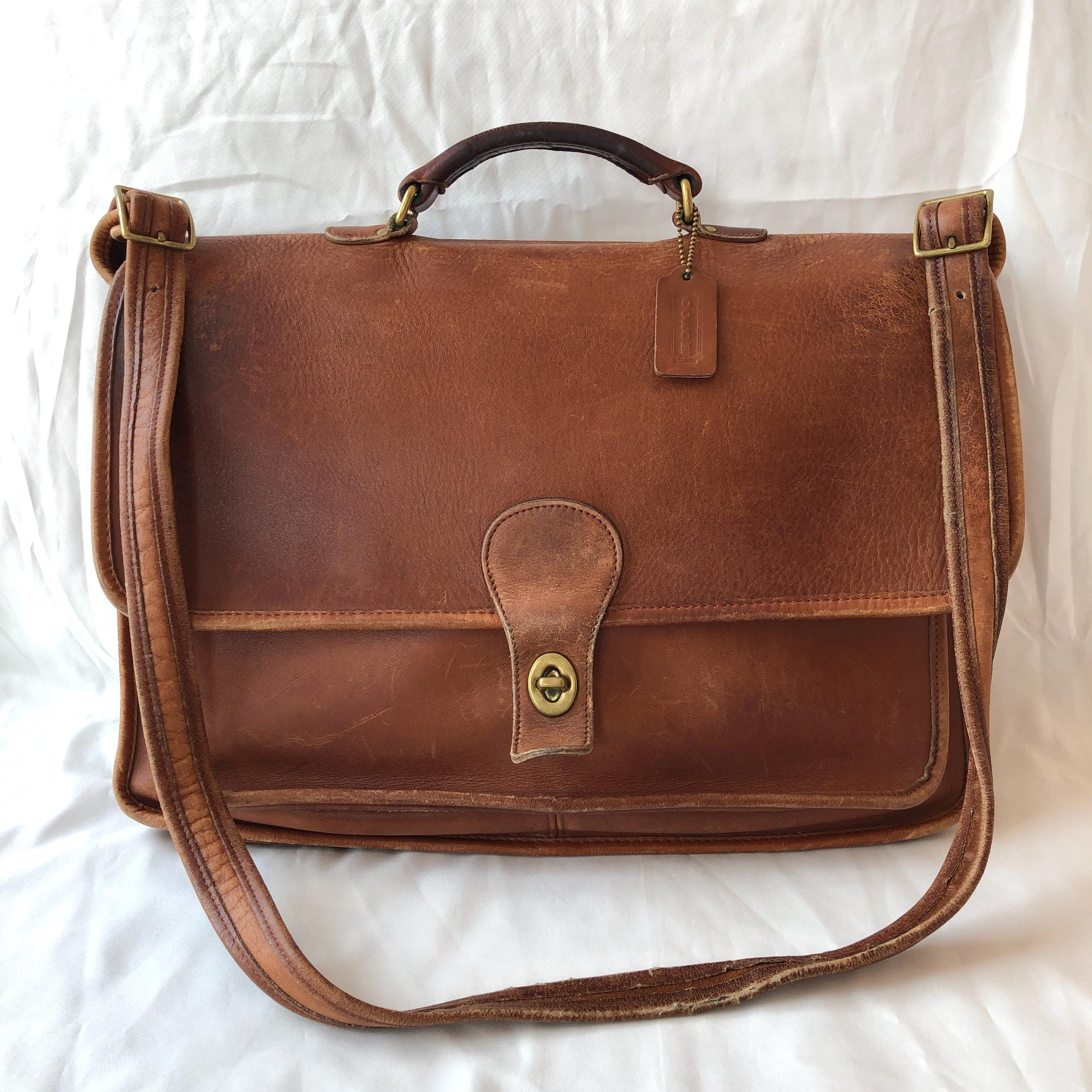 Vintage Coach Metropolitan 5180 British Tan Leather Messenger Bag