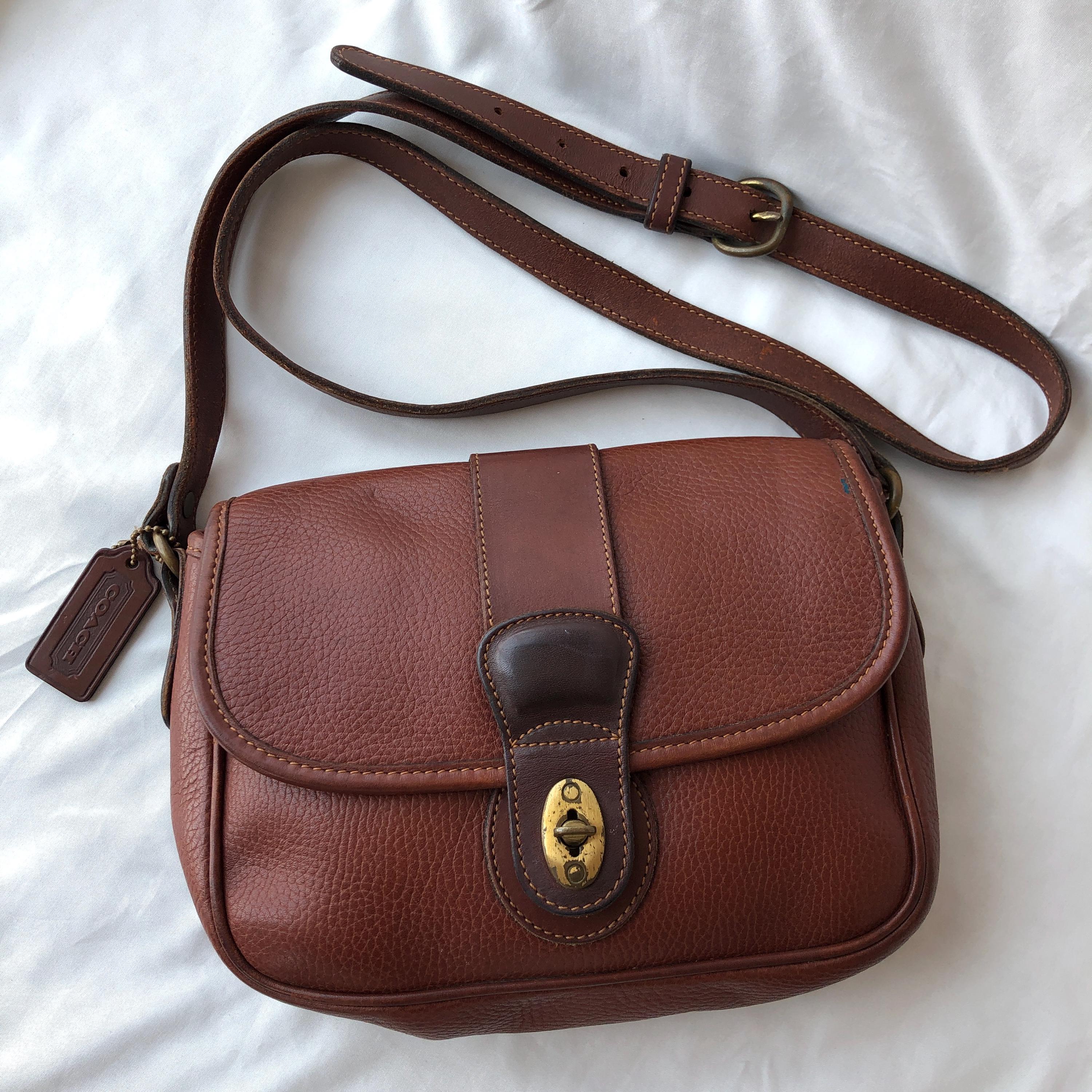 Vintage Coach Glenwood Bag 4225 Tan Brown Pebbled Leather