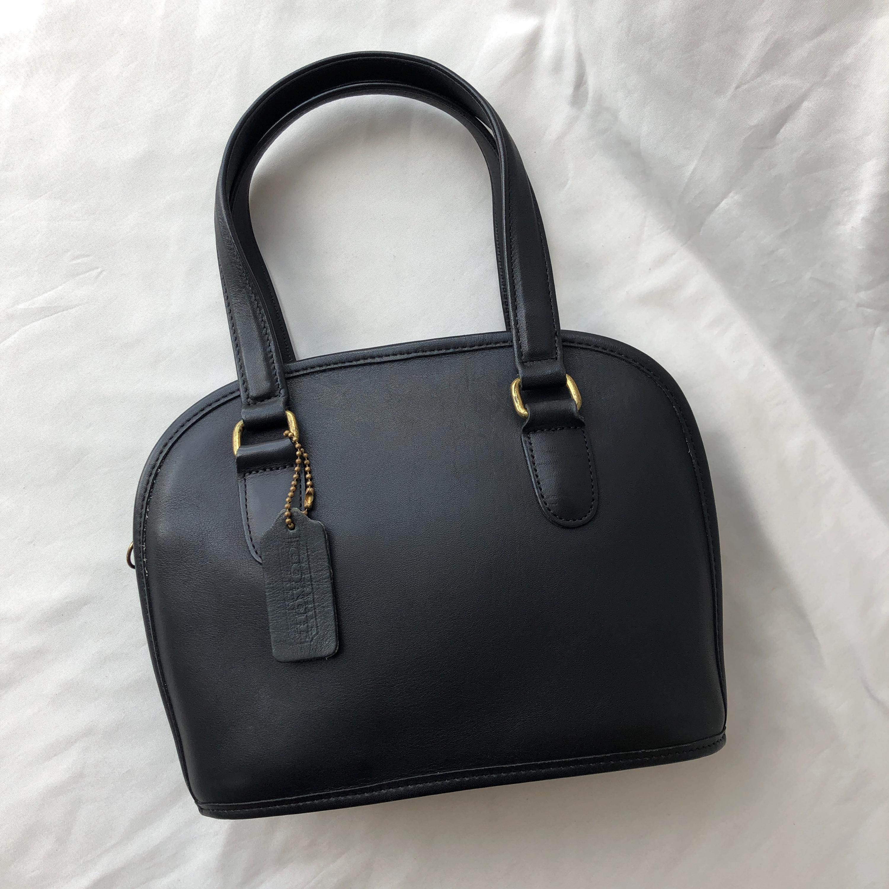 Vintage Coach Petite Pelham Zip 9959 Black Leather Bag Made in USA