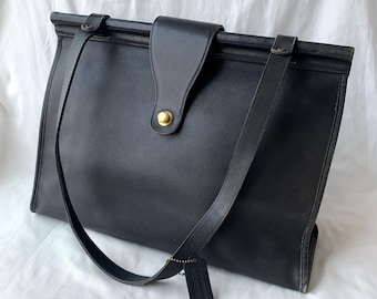 Bolso tote Coach Barclay vintage 9896 de piel negra, fabricado en EE. UU. antes de 1994.