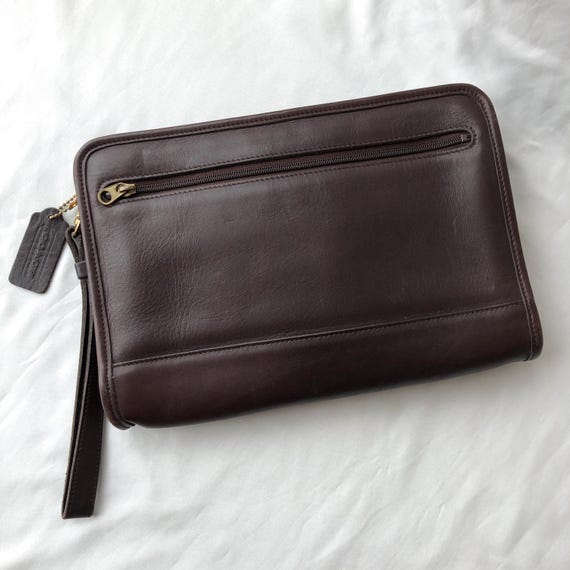 Vintage Coach 9833 International Clutch Mahogany Leather Bag Made