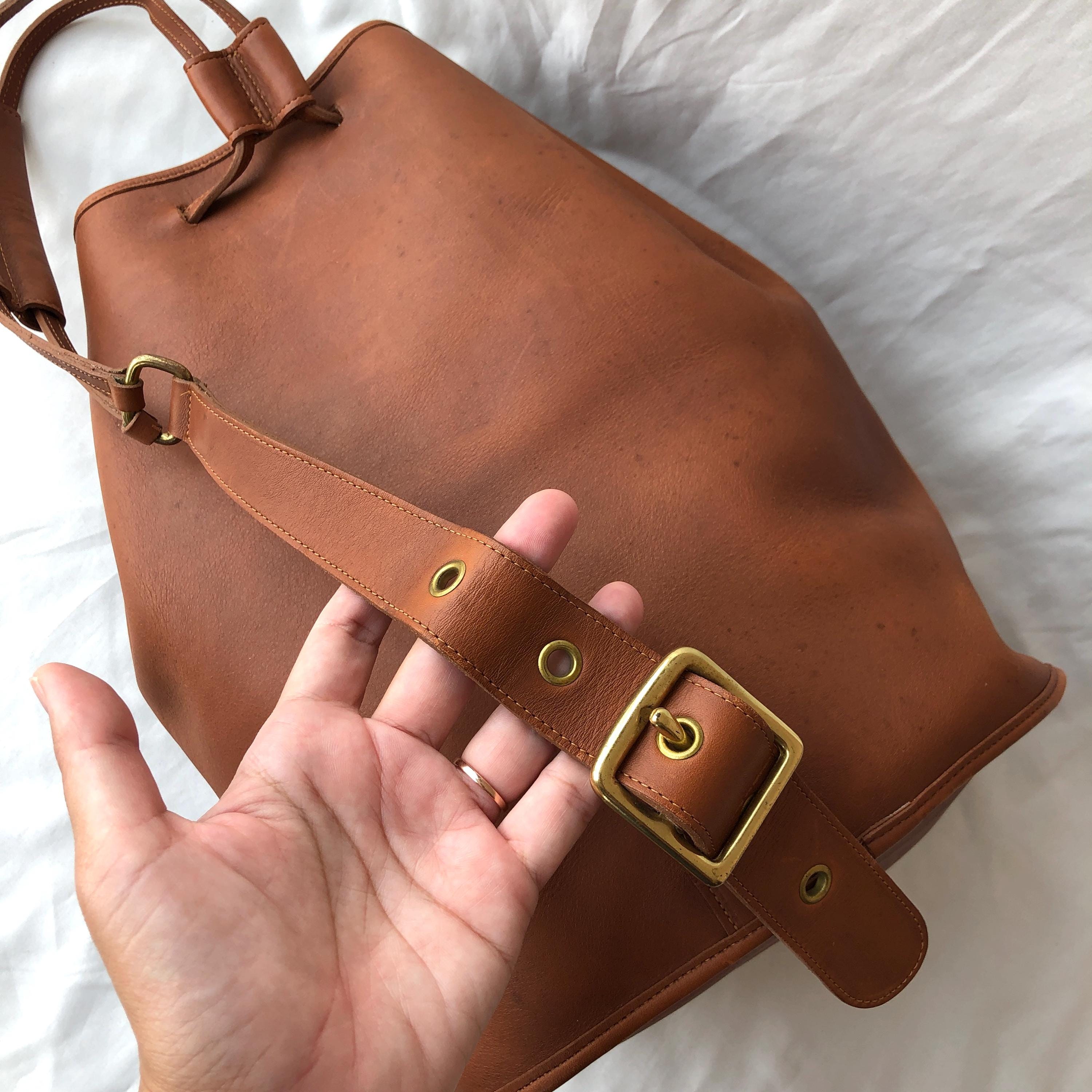 Vintage Coach the Sling 9929 British Tan Brown Leather Bag Made in
