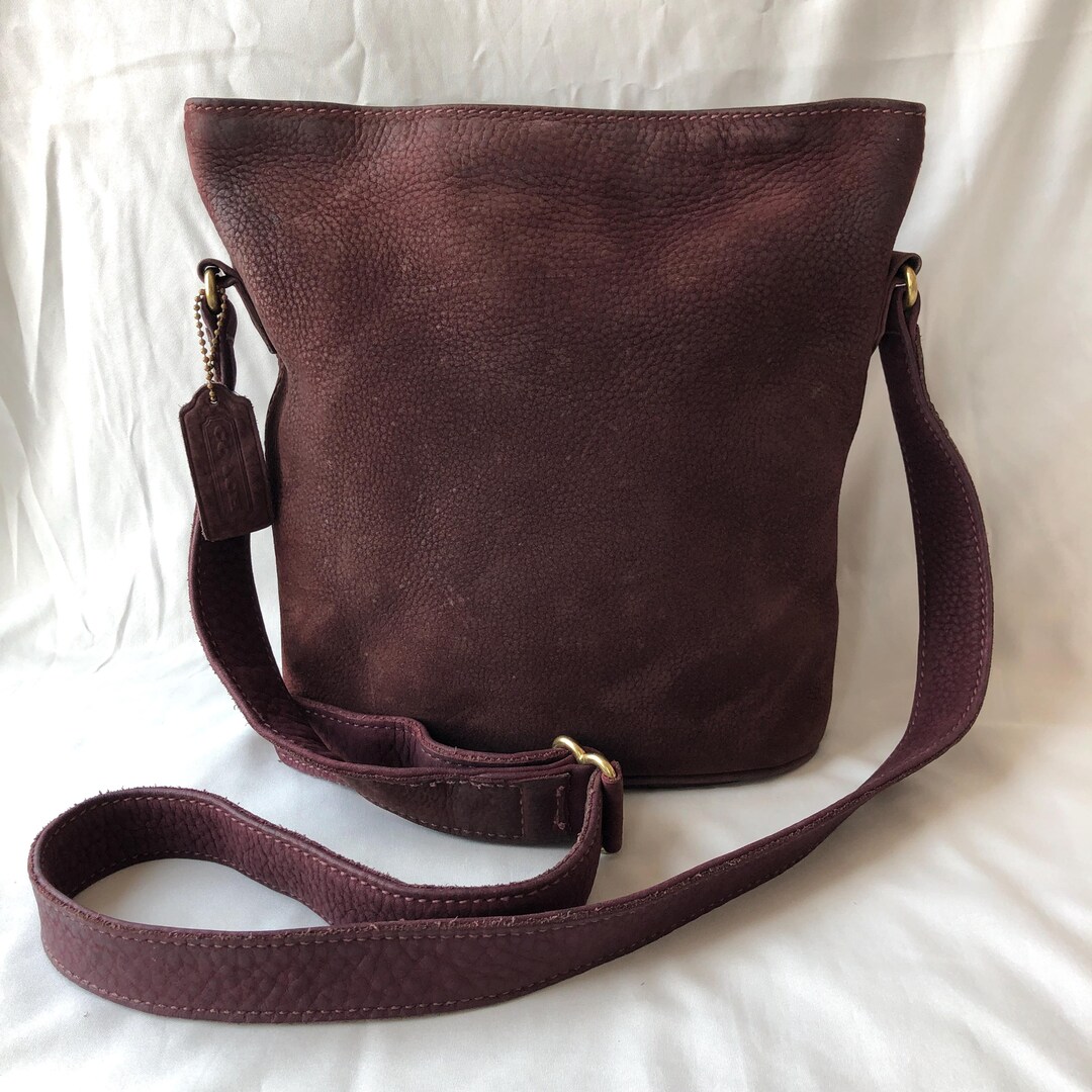 バッグ Vintage Coach Bucket Bag Nubuc XL Olive COACH Vintage Sonoma Drawstring Nubuck Green Leather Luxury