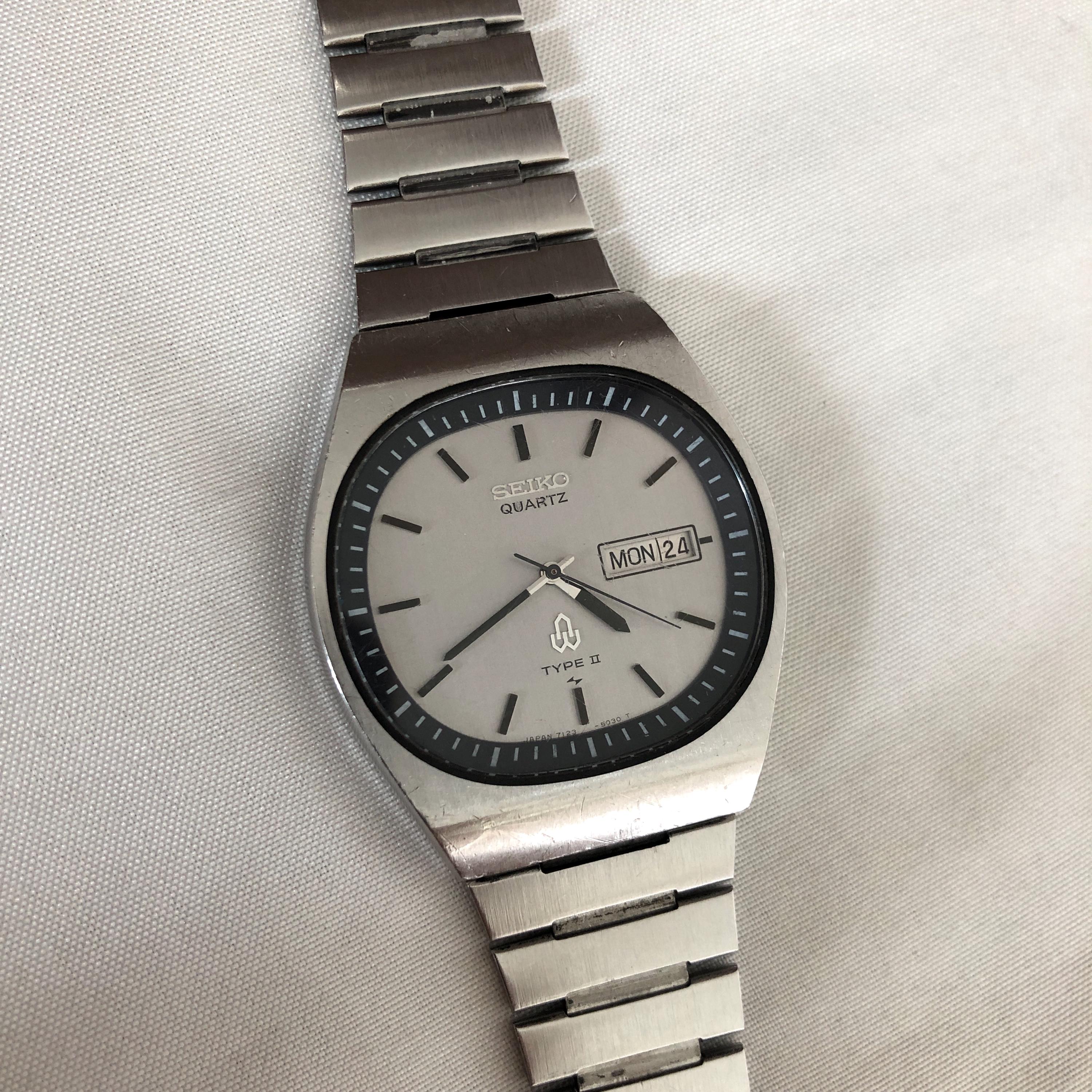 【美品・希少ブラックリネン文字盤】SEIKO TYPE II セイコー スーパー 1950年代製 オリジナルブラックダイヤル 手巻き