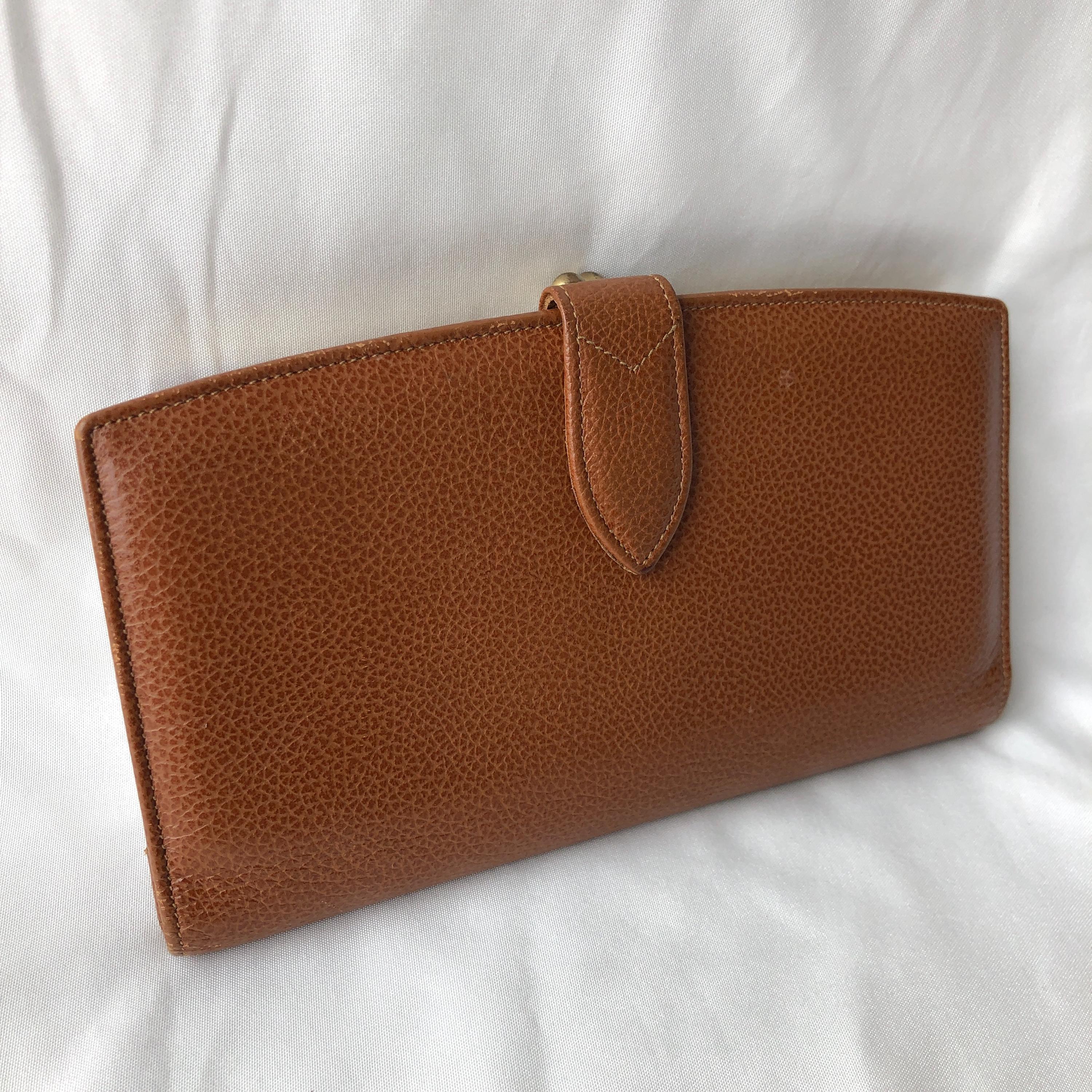 Vintage Coach 4472 Madison Kiss Lock Brown Leather Wallet Purse