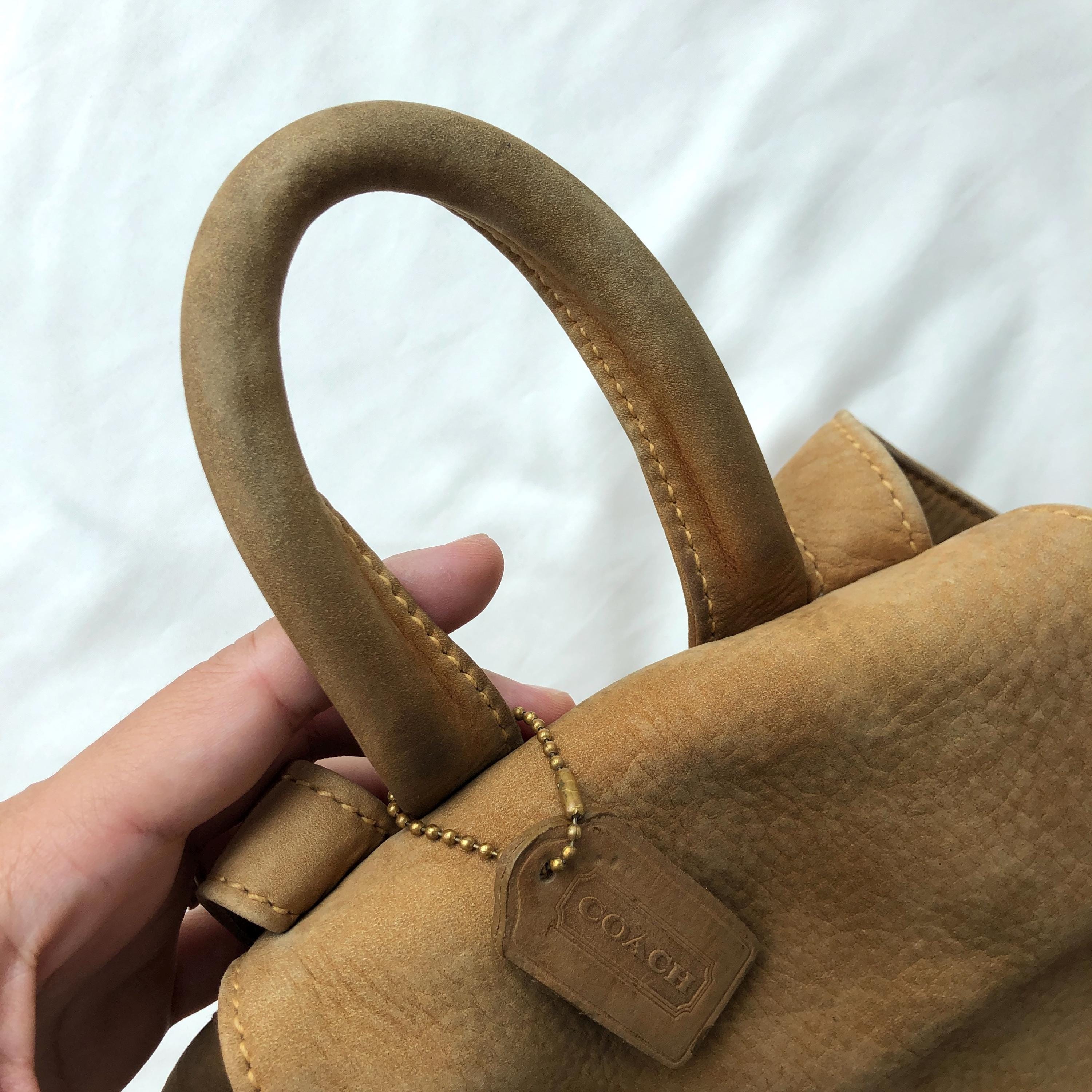 バッグ 1957 Vintage Coach Small Backpack Nubuc Vintage Coach 4938 Small Backpack Nubuc Leather Chamois Bag