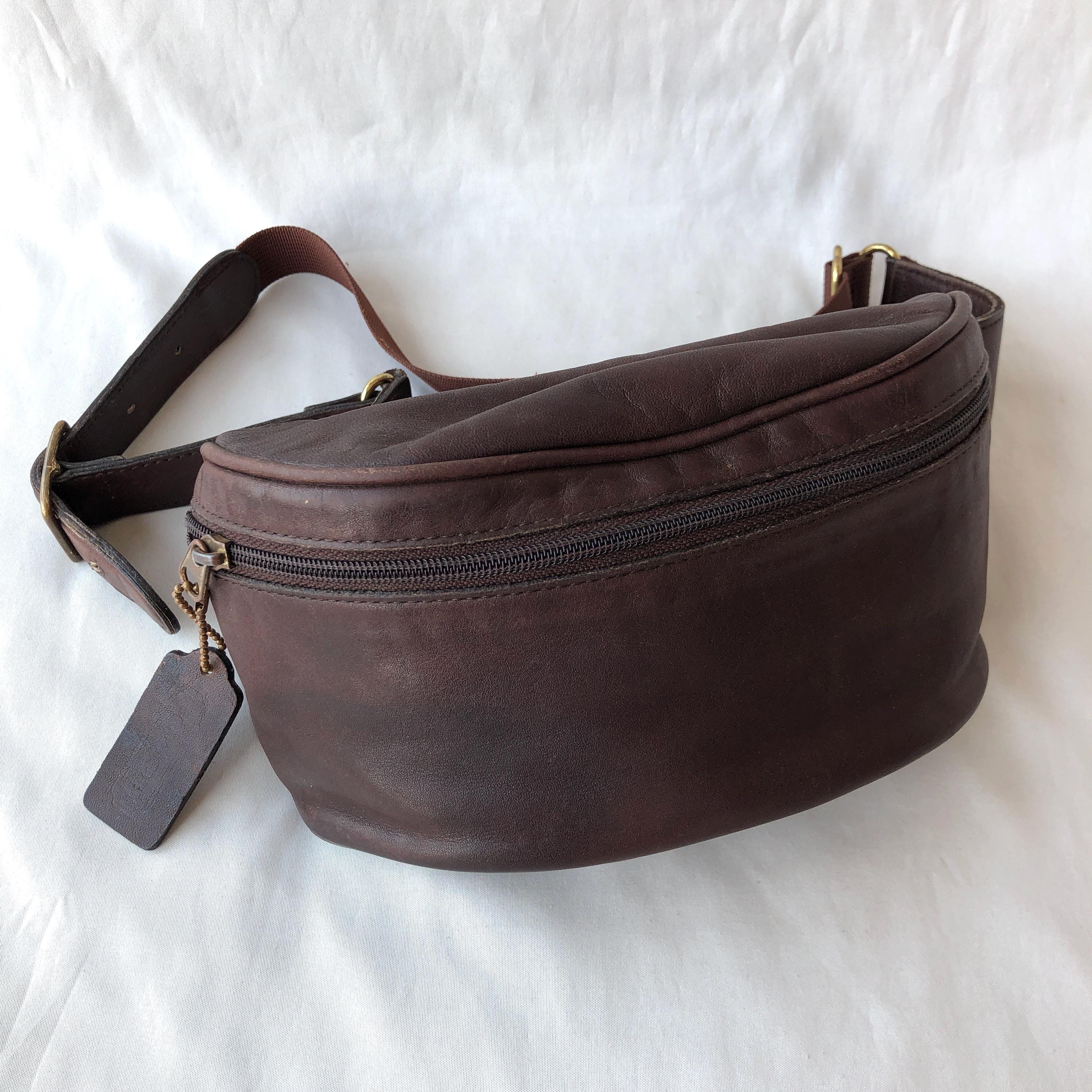 バッグ vintage coach old waist pouch brown Vintage Coach Canteen Pouch 0515 Brown Leather Belt Bag Size XS-S
