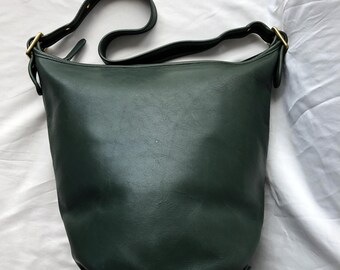 Vintage Coach Duffle Sac 9085 Bottle Green Leather Bucket